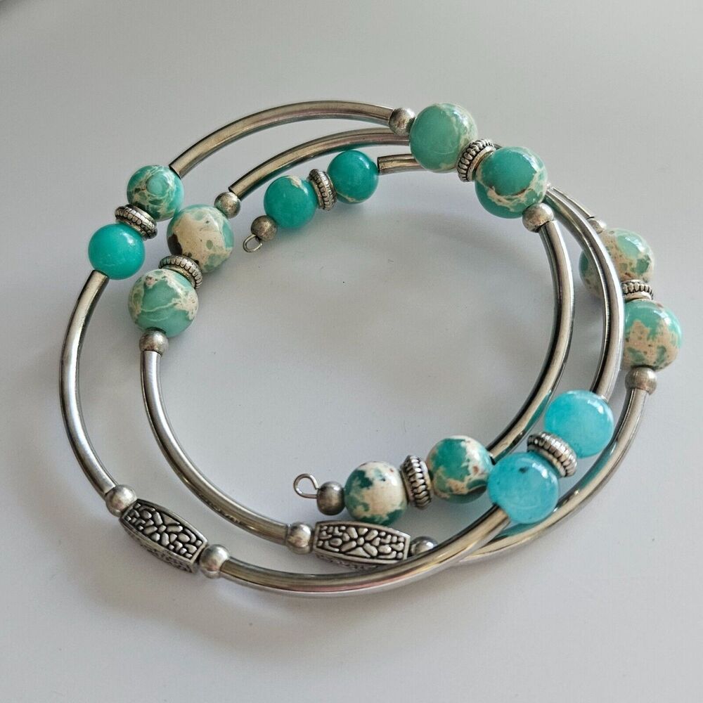 Silver tone layered wrap bracelet - Picture 11 of 13